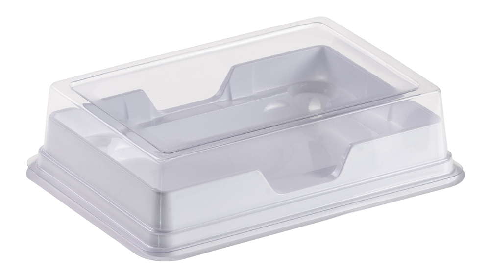 PCR combi-box+couvercle transparent PVC