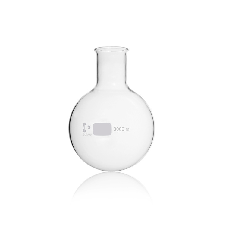 Round bottom flask with wide neck and beaded rim 3000ml Duran