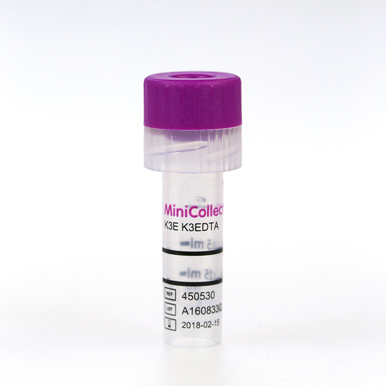 Vacuette MiniCollect tube 0,25-0,5ml, K3E EDTA, lavender cap, Greiner