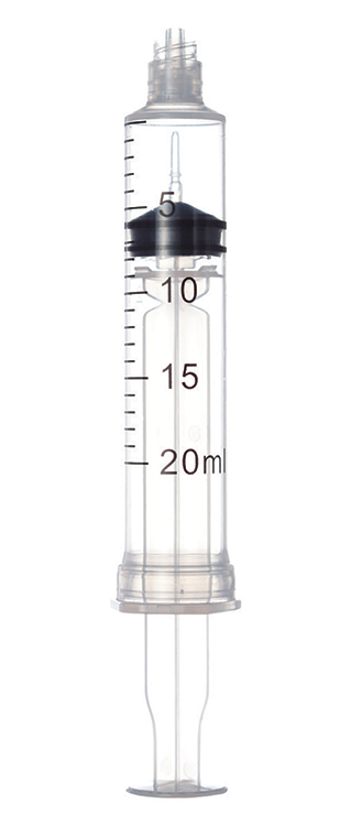 Sol-Care luer lock safety syringe, 20ml, 3-part syringe without needle, Sol Millennium