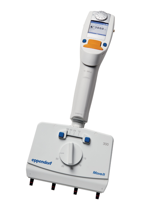 Xplorer plus Move it, 4-channel, variable, 15-300µl, orange, Eppendorf