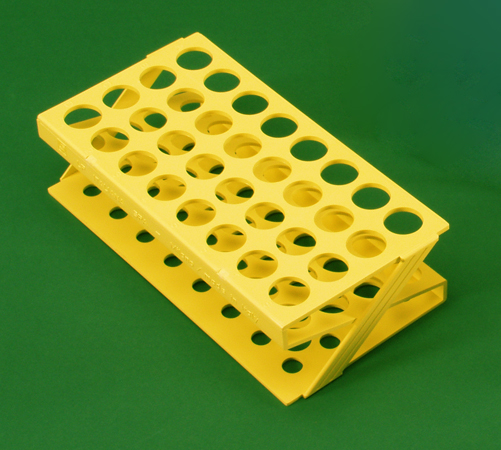 Rack ABS pour 32 tubes diam.21mm jaune