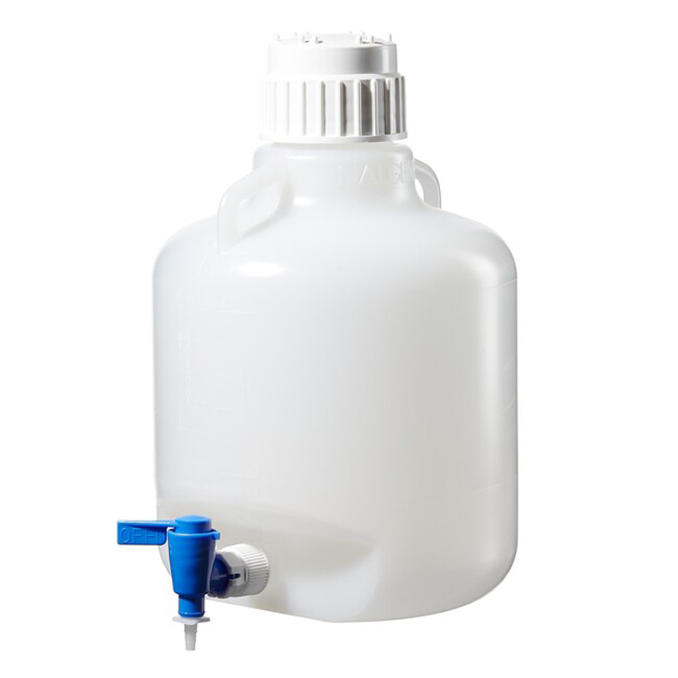 PP carboy 10L, 2 handles + tap and cap Nalgene