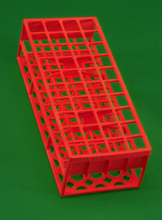 Rack pour 40 tubes diam.21mm carré rouge