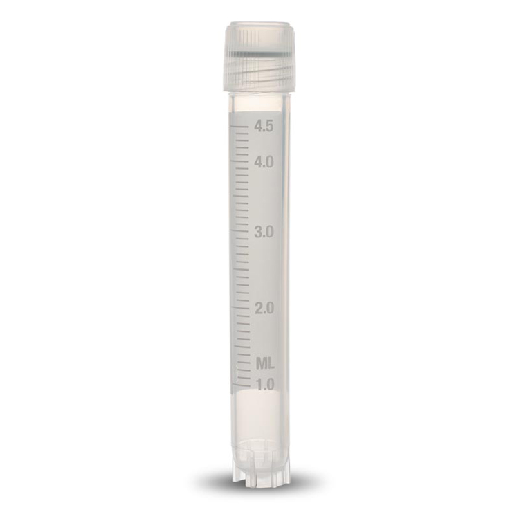 Cryovial 5ml, 12.5 x 91mm, filetage externe, joint en silicone + jupe, Simport