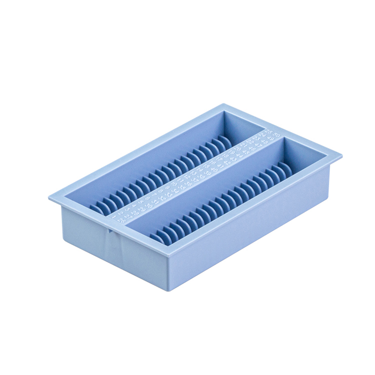 Drainrack for 100 slides 75x125x25mm blauw, Simport