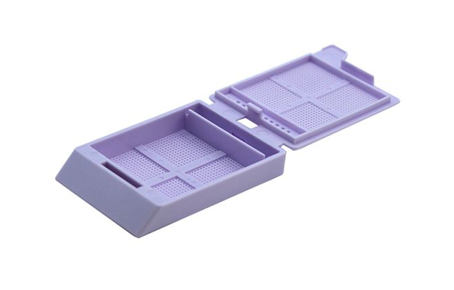 System III Micro Biopsy cassette, with hinged lid, in bulk, lavander, Cellpath