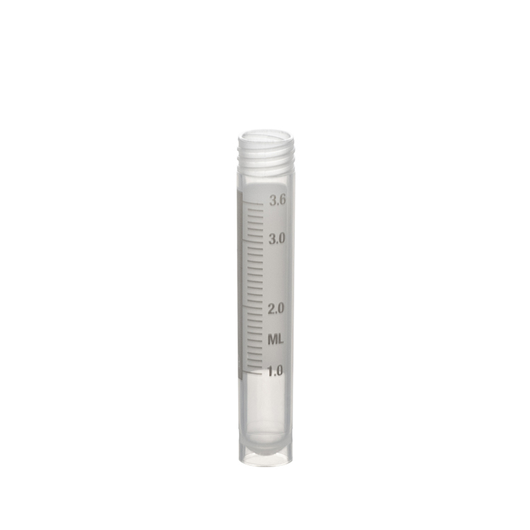 Sample tube 4ml, PP, flat bottom, graduation and white marking area, without cap, Simport