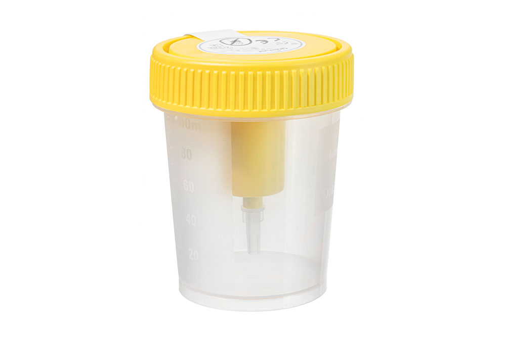 Vacuette urine beaker 100ml + integrated transfer device, sterile individually, Greiner