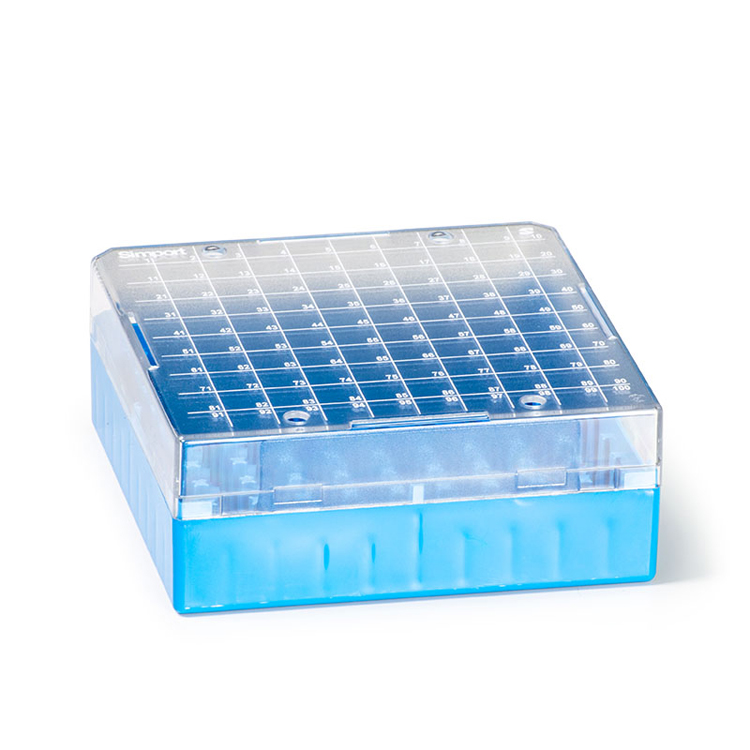 Cryo box 100 plaatsen, 133x133x52mm blauw, Simport