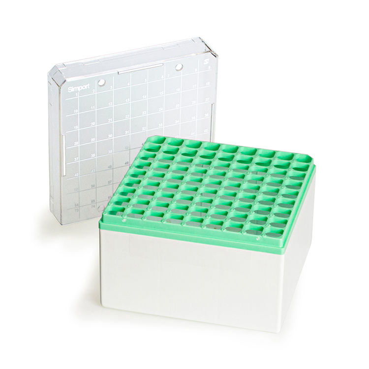 Storage box for 81 tubes 3-5ml green, Simport