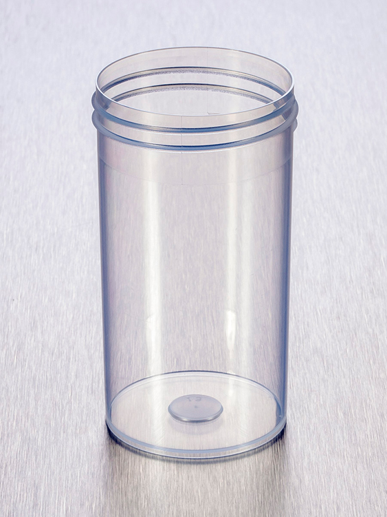 Gosselin™ Straight Specimen Containers with Blue Cap and Label